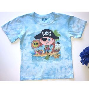 DK KIDS 4T TYE DYE BLUE PIRATE SHORT SLEEVE SHIRT